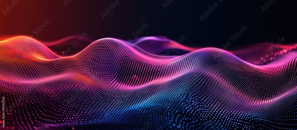 Poster dynamic abstract fluid lines on a contrasting background illustrating the concept of ai technology d