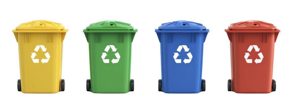 A recycle bin isolated on white transparent background