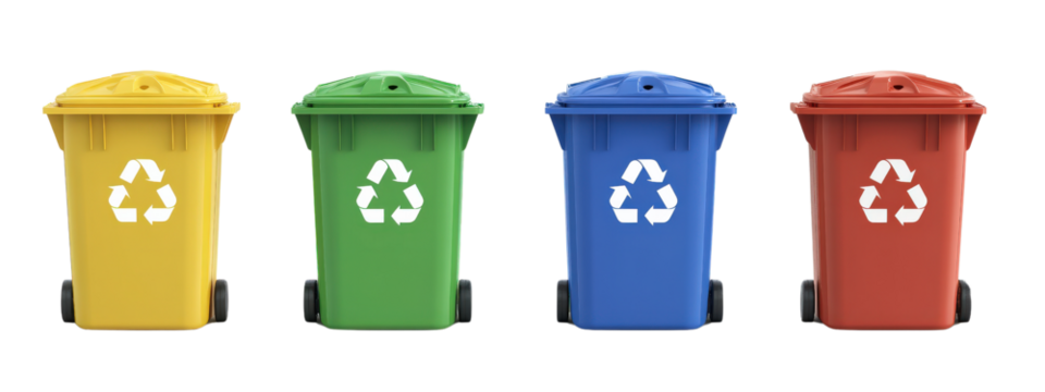 A recycle bin isolated on white transparent background - Powered by Adobe