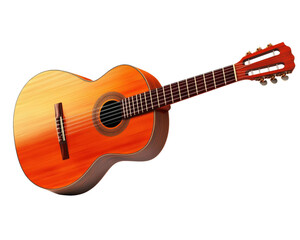 Obraz premium A guitar isolated on white transparent background