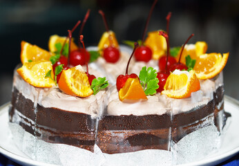 Delicious, beautiful fruit cake.