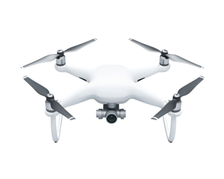 A drone isolated on white transparent background - Powered by Adobe