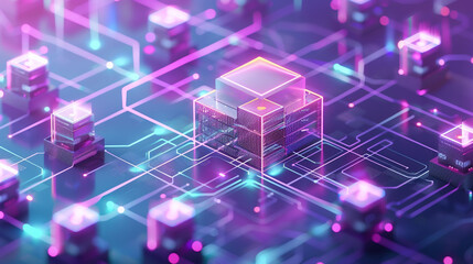 Digital illustration of cloud computing infrastructure with interconnected data centers, network architecture, cloud technology, seamless data flow, futuristic IT design
