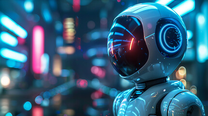 Chat gpt smart robot powered by AI, artificial intelligence and advanced technology concept