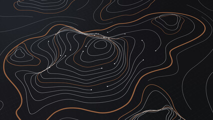 Futuristic holographic terrain topology head-up screen display, offering advanced tactical navigation and real-time environmental data