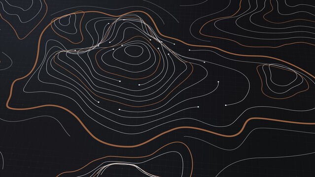 Futuristic holographic terrain topology head-up screen display, offering advanced tactical navigation and real-time environmental data