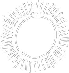 Hand drawn summer sun doodle icon, sunshine