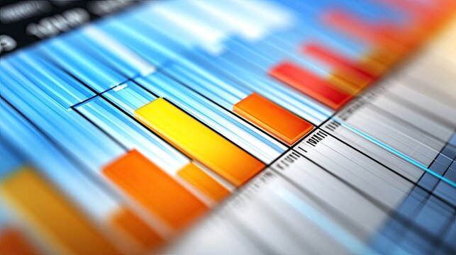 Colorful bar graph illustrating data trends and financial performance in a vibrant and modern design.
