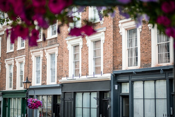 London- Street of flats above commercial shops and offices in central London