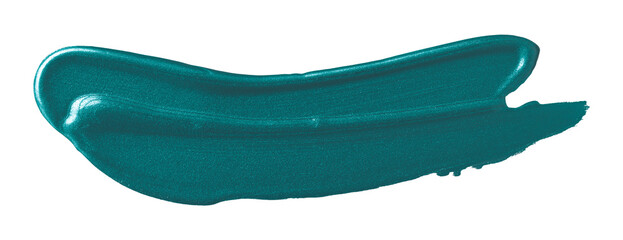 Shiny green brush stroke isolated on transparent background