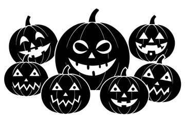 Jack-o Lanterns art vector illustration