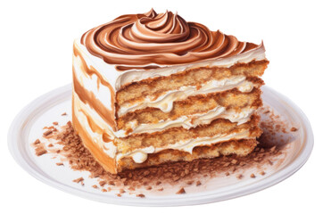 PNG Tiramisu dessert cream plate.