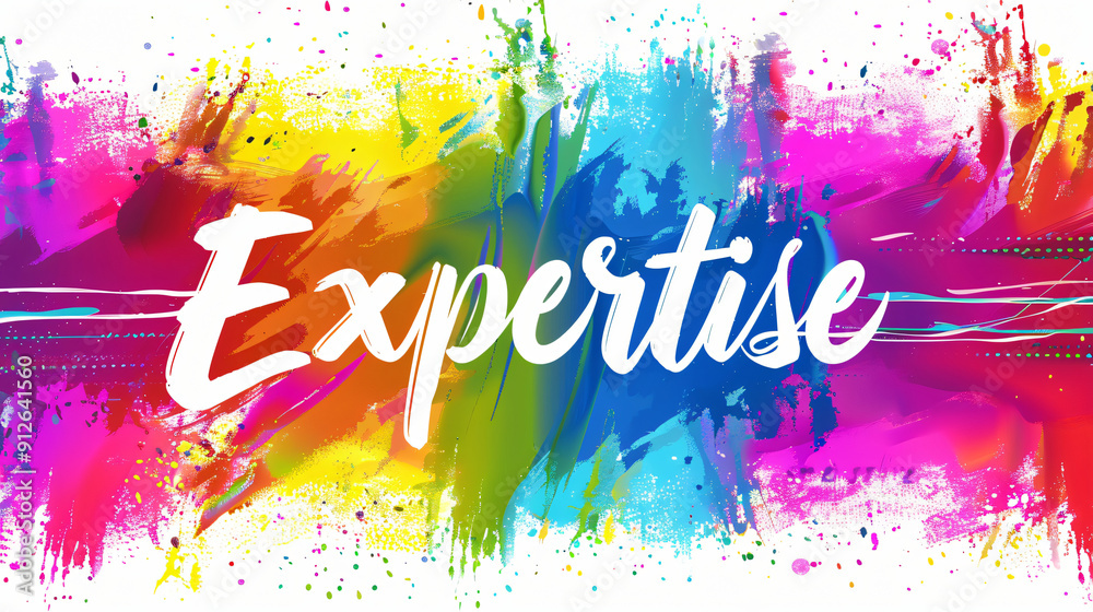 Aufkleber expertise displayed against a vibrant abstract backdrop conveying innovation and wisdom