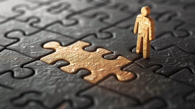 Perfect candidate hire open job position puzzle 3d illustration.