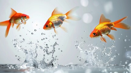 Goldfish jumping - improvement and career concept.