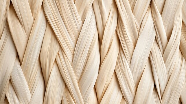 Abstract pattern created with natural reed strips, emphasizing the versatility and texture of the fibers