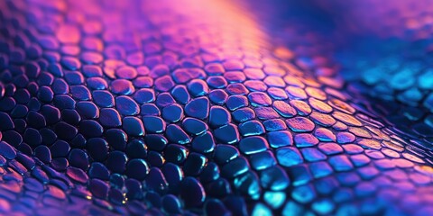 Snake skin texture with holographic iridescent tones, abstract background