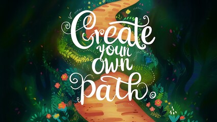 Create your own path colorful background and text (T-shirt Design Motivational Quote, Illustration ,Typography)