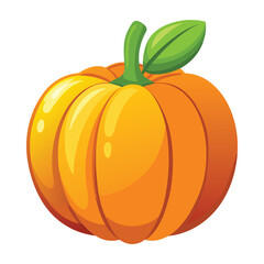 Orange pumpkin vector on white background. Happy Halloween. Thanksgiving day with orange pumpkin.