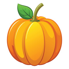 Orange pumpkin vector on white background. Happy Halloween. Thanksgiving day with orange pumpkin.