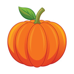 Orange pumpkin vector on white background. Happy Halloween. Thanksgiving day with orange pumpkin.