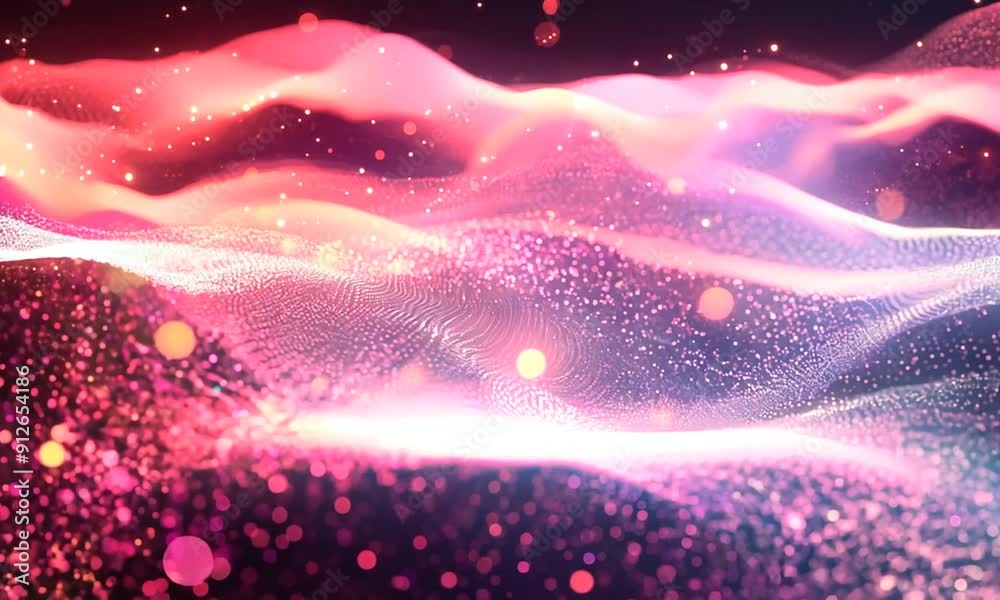 Aufkleber abstract wavy background with glowing lights
