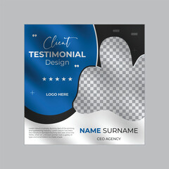 Creative Modern business client or customer service review feedback testimonial social media post banner design