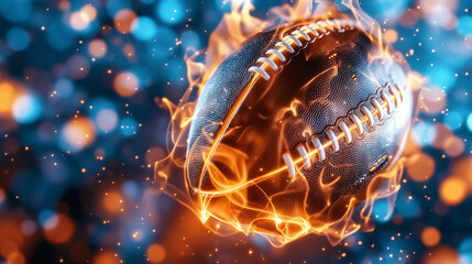 Dynamic Football in Flames Capture the energy of actionpacked imagery of this thrilling sport that evokes intense passion and excitement