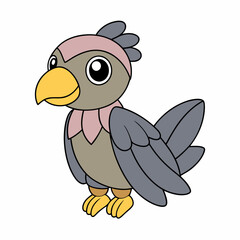 A cute Condor art vector illustration