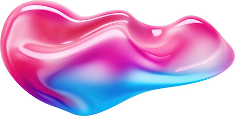 3d multicolored liquid isolated on transparent background. PNG
