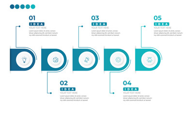 Modern minimalist elegant clean circular 4 steps editable infographic design template vector