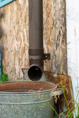 Close-up of the bottom of the drain pipe