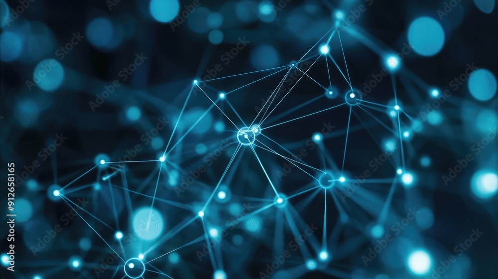 Leinwandbilder abstract network connection with nodes
