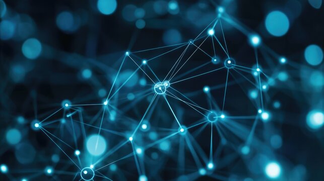 Abstract network connection with nodes