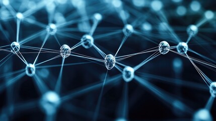 Abstract network connection with nodes