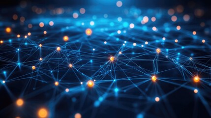 Obraz premium Abstract network connection with nodes