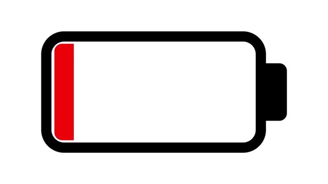 Battery charging or Battery Level Indicator animation on white screen