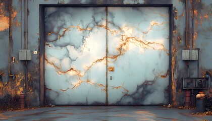 Abstract pink and blue marble liquid texture with gold splashes, luxury background