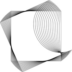 Square frame with blend line spiral. Element for emblem, badges, logo