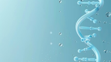 Abstract Blue DNA Helix in Water