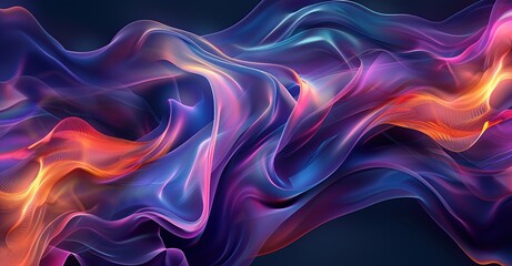 Abstract background with colorful liquid shapes, dark gradient color background. Created with Generative AI
