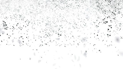 The white background, with scattered snowflakes falling from top to bottom, is very realistic and realistic