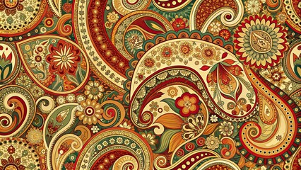 Intricate paisley patterns with swirling shapes and intricate details, paisley, patterns, swirling, shapes, intricate