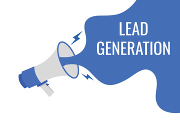lead generation button, banner, label, template for website. lead generation text with colorful megaphone icon
