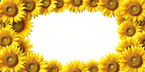 Sunflower frame with space for text or photo, sunflower, frame, yellow, nature, floral, background, design, decoration