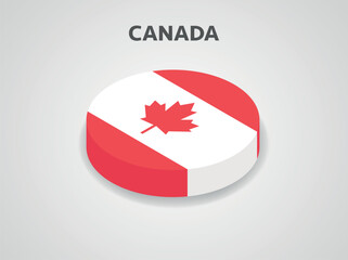 3D Isometric Flag of Canada - Vector Illustration