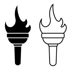 Torch outline icon Vector illustration