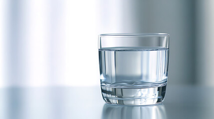 Glass of Water on Minimalist Desk