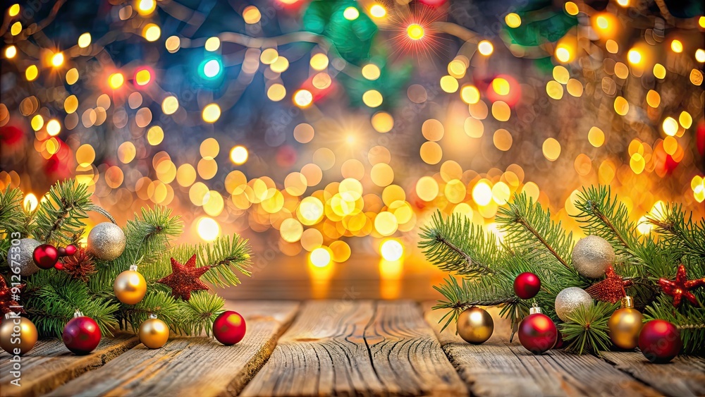 Poster Christmas festive bokeh bright lights background, Christmas, festive, bokeh, lights, background, holiday, colorful