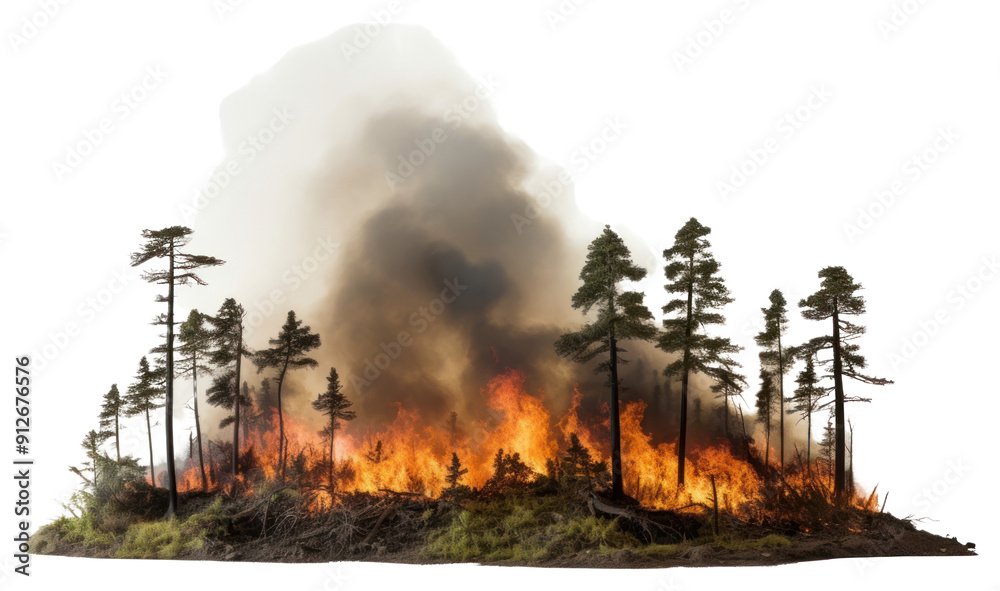 Canvas Prints png fire landscape burning forest transparent background